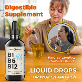 Vitamines B1 B6 B12 Think Above avec fond blanc