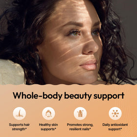Vitamines Cheveux Peau Ongles CoreStrength 5000 MCG Biotine - vue latérale du flacon