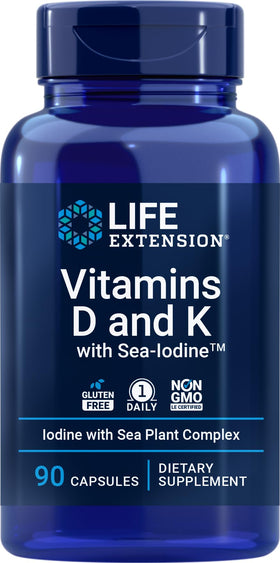 Vitamines D et K Life Extension 90 gélules vue avant