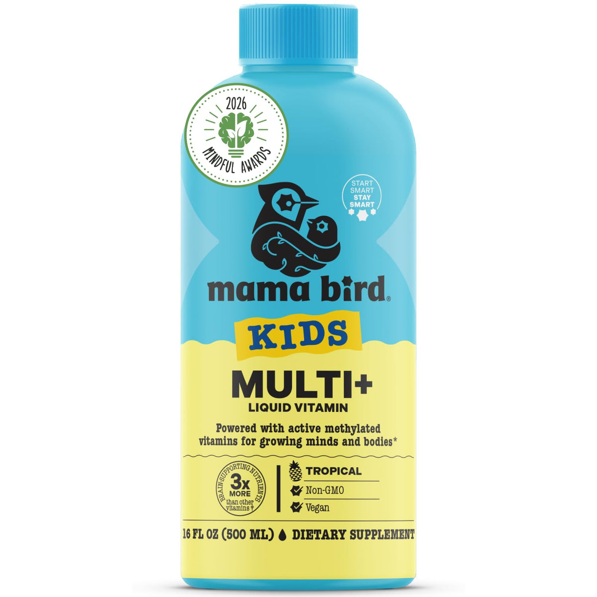 Vitamines liquides Multi+ pour enfants - 31 portions tropicales, bouteille frontale