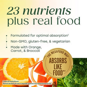 Vitamines MegaFood avec des ingrédients naturels autour