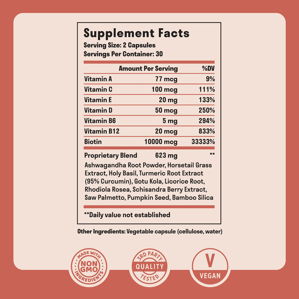Vitamines Nuven Naturals boîte avec étiquettes et informations nutritionnelles