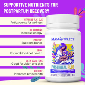Vitamines postnatales Mama's Select, vue arrière de l'emballage