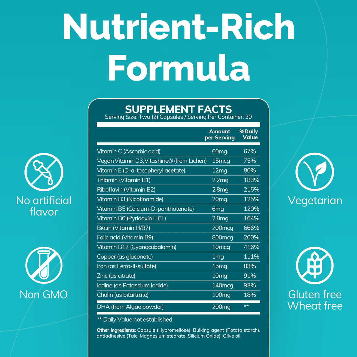 Vitamines prénatales CONCEIVE PLUS avec des ingrédients