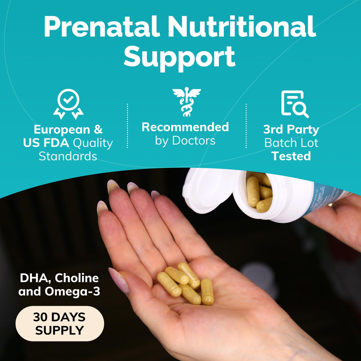 Vitamines prénatales CONCEIVE PLUS sur une table