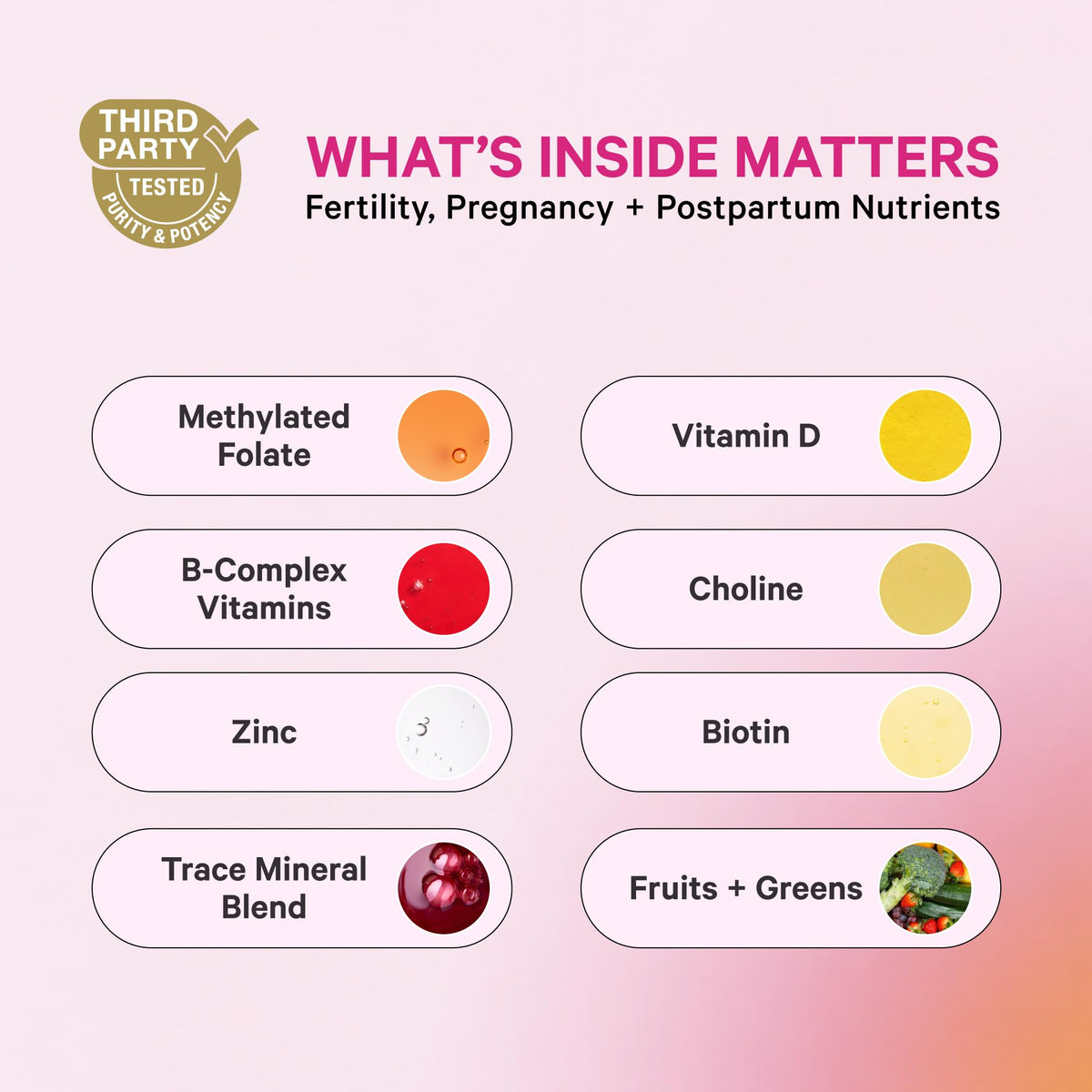 Vitamines prénatales liquides Pink Stork avec cuillère doseuse