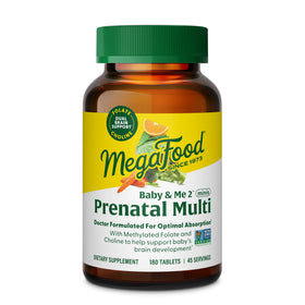 Vitamines Prénatales MegaFood Baby & Me 2, 180 mini comprimés, vue avant