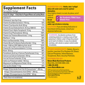 Vitamines prénatales Nature Made avec un repas