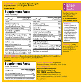 Vitamines Prénatales Nature Made avec un repas sain