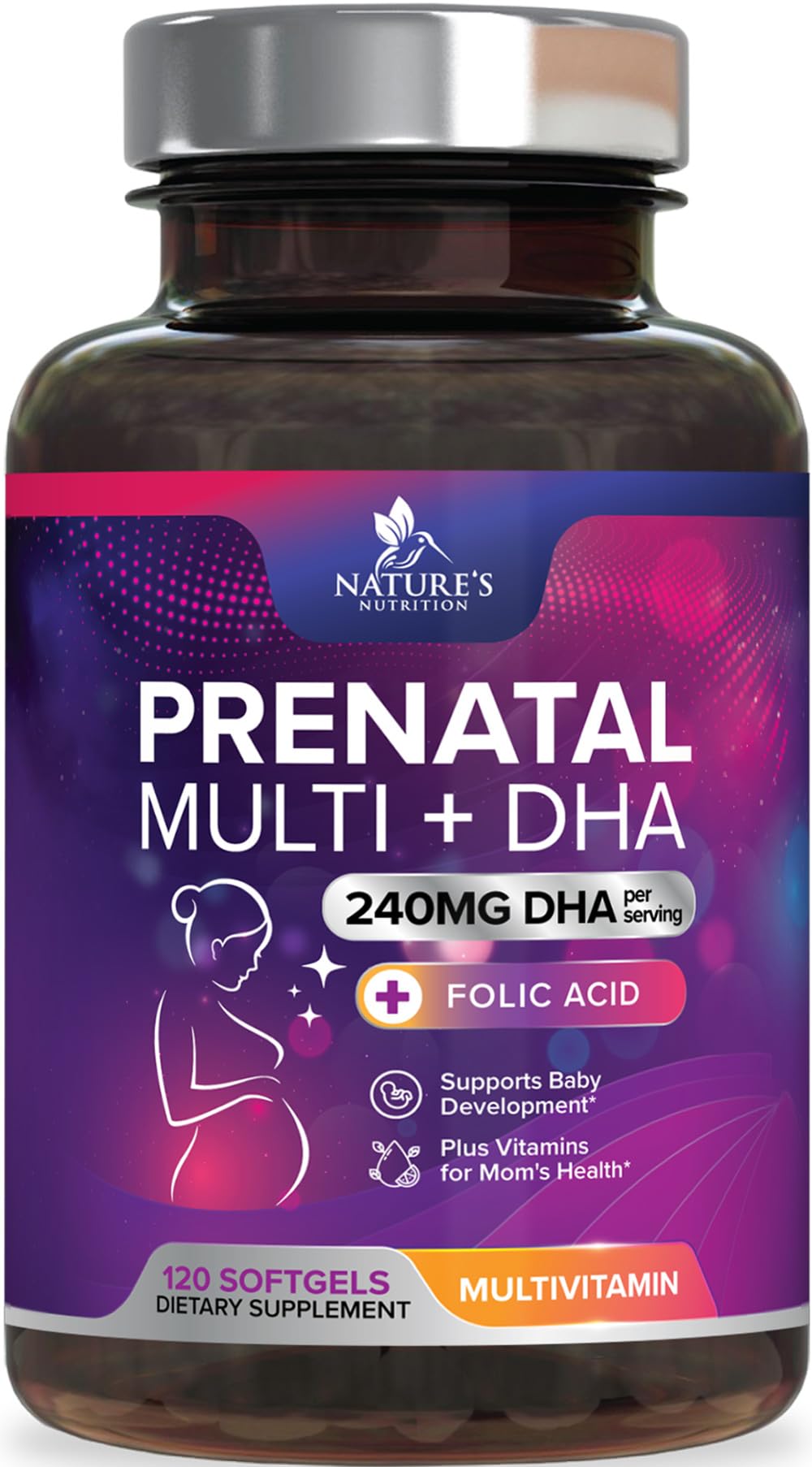 Vitamines prénatales Nature's Nutrition 120 gélules vue avant