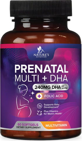 Vitamines prénatales Nature's Nutrition 60 gélules vue de face