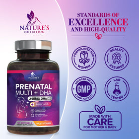 Vitamines prénatales Nature's Nutrition gélules avec des ingrédients naturels