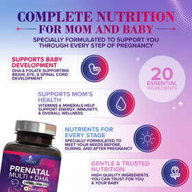 Vitamines prénatales Nature's Nutrition sur fond neutre
