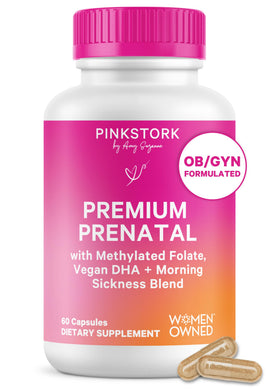 Vitamines prénatales Pink Stork 60 capsules vue avant