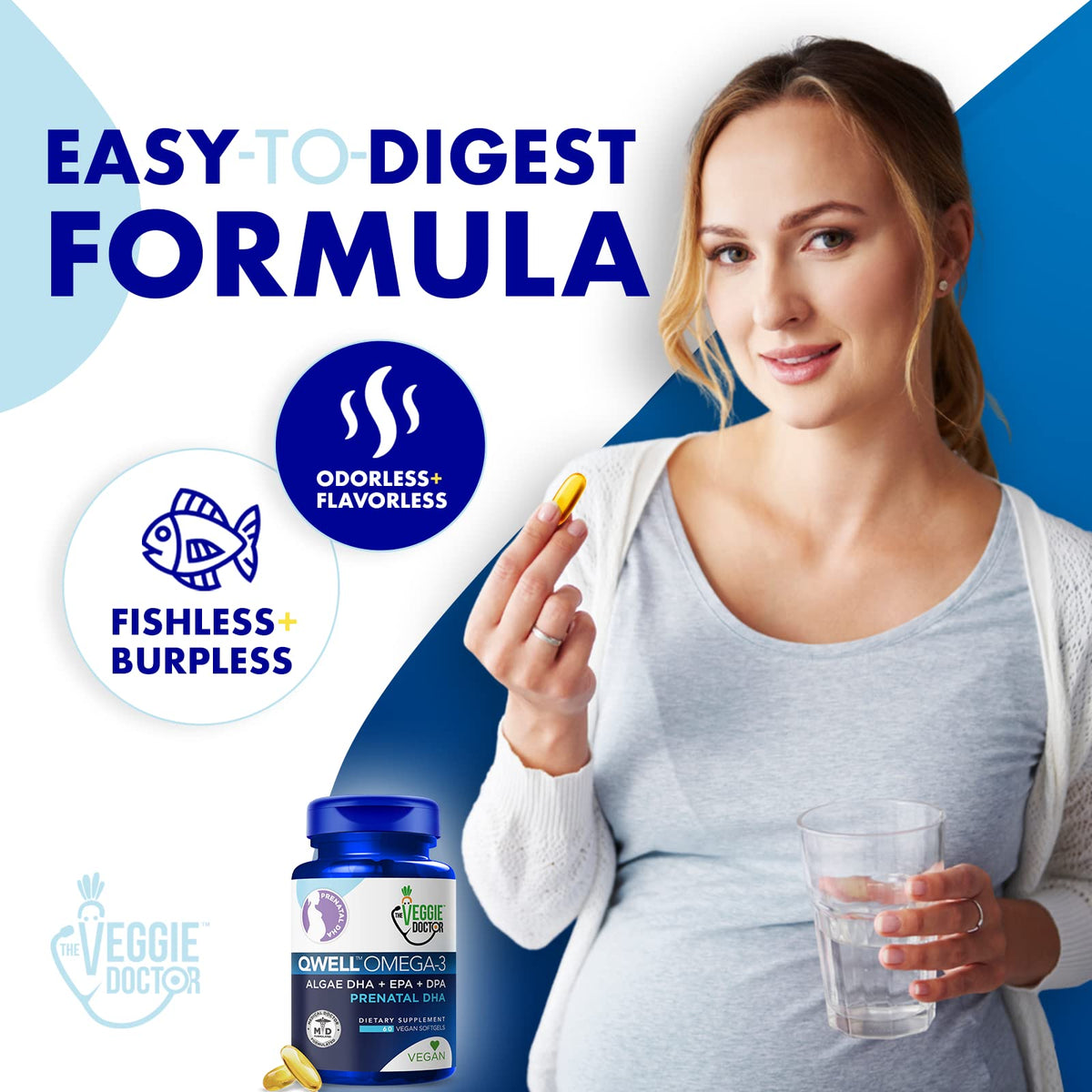 Vitamines prénatales végétales avec étiquette et informations nutritionnelles