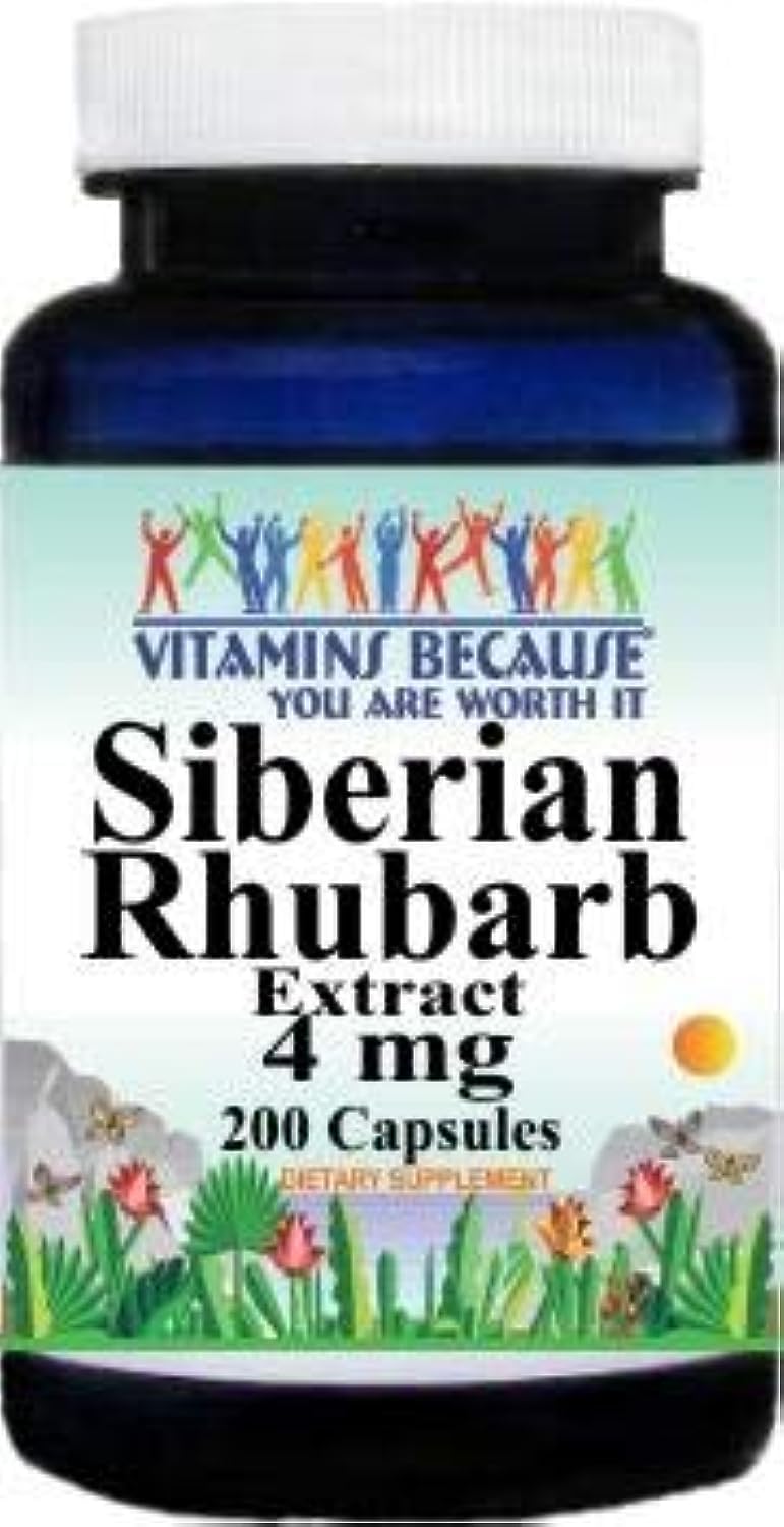 Vitamins Because Extrait de Rhubarbe Sibérienne 4mg 200 Capsules vue avant