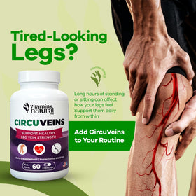VITAMINS NATURAL CORP CircuVeins capsules dans un verre d'eau