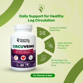 VITAMINS NATURAL CORP CircuVeins capsules sur un fond blanc