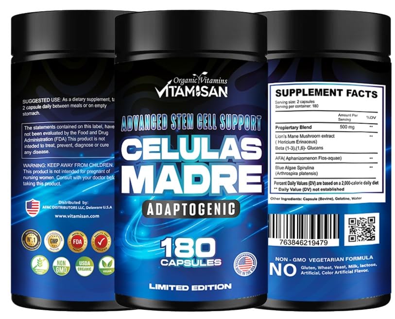 VITAMISAN 180 capsules de complément alimentaire Spiruline AFA avec étiquette détaillée