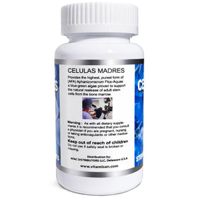VITAMISAN CELULAS MADRES capsules d'algue AFA sur fond blanc