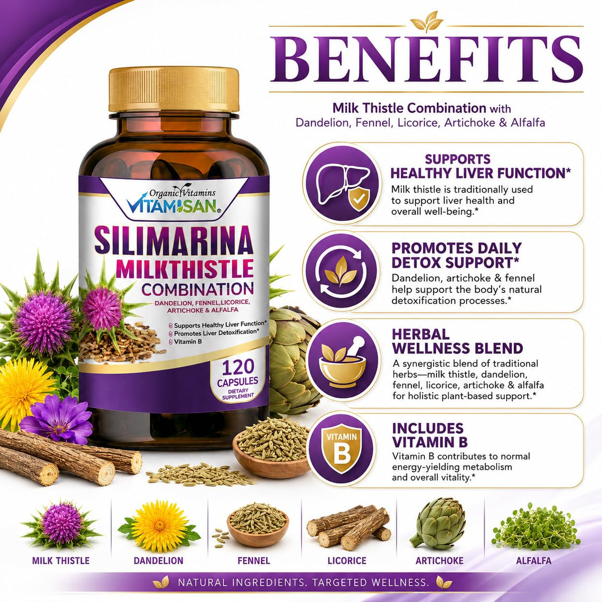 VITAMISAN Chardon-Marie Silimarine avec Pissenlit et Fenouil