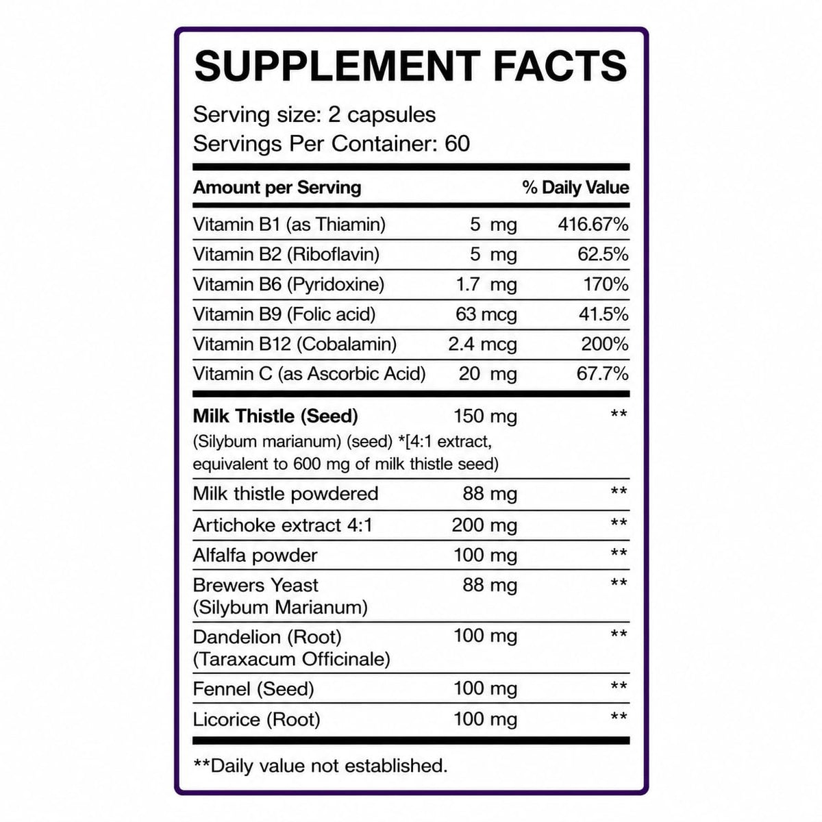 VITAMISAN Chardon-Marie Silimarine capsules sur une table