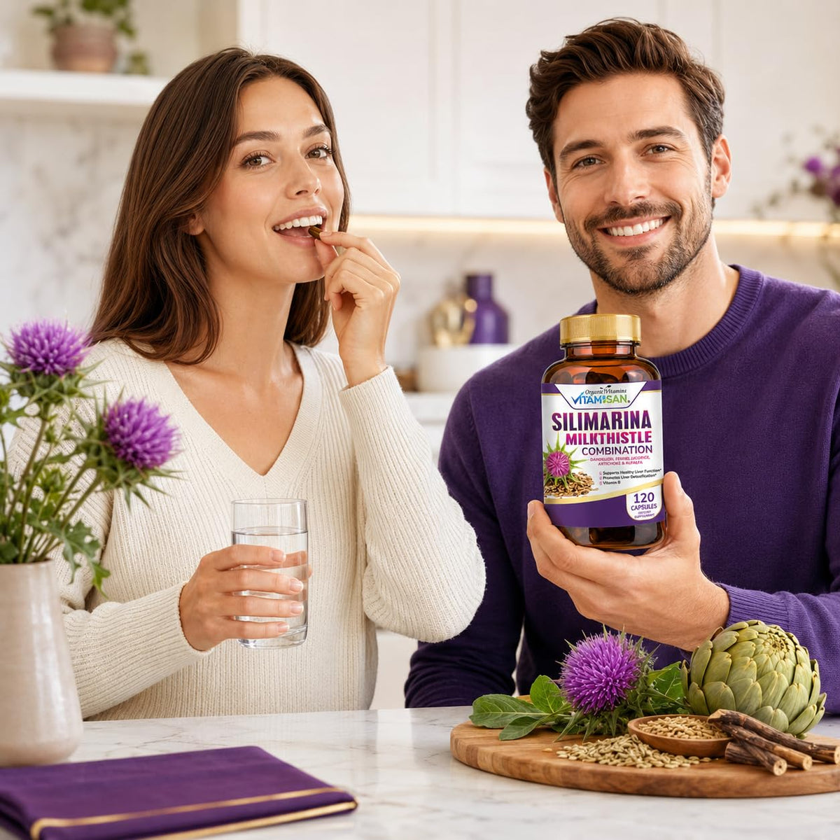 VITAMISAN Chardon-Marie Silimarine contextuel avec aliments sains