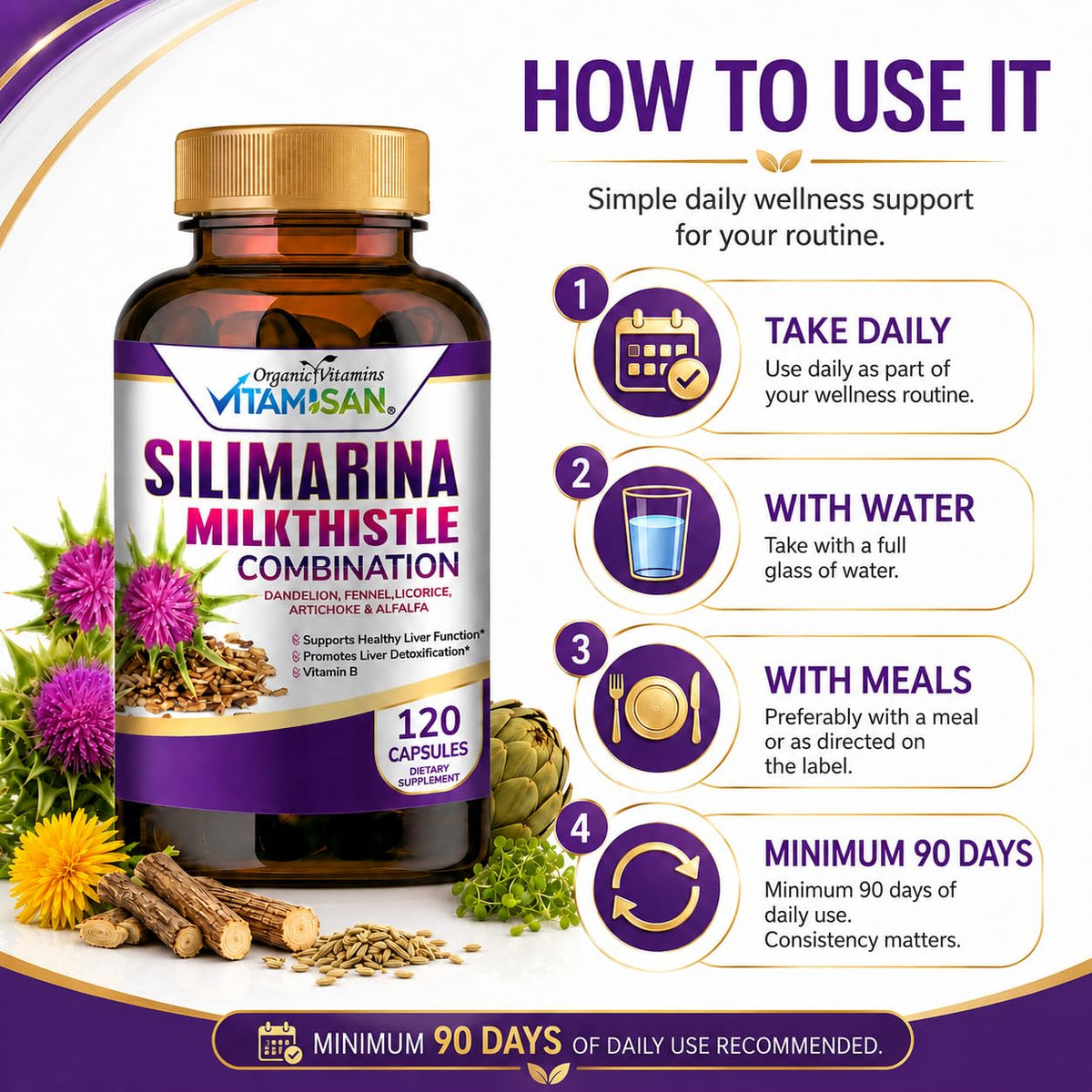 VITAMISAN Chardon-Marie Silimarine flacon de 120 capsules