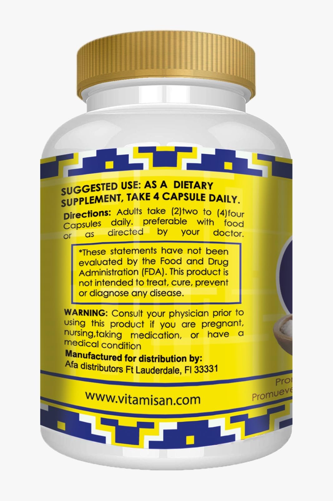 VITAMISAN Chlorure de Magnésium 140 Capsules vue de côté