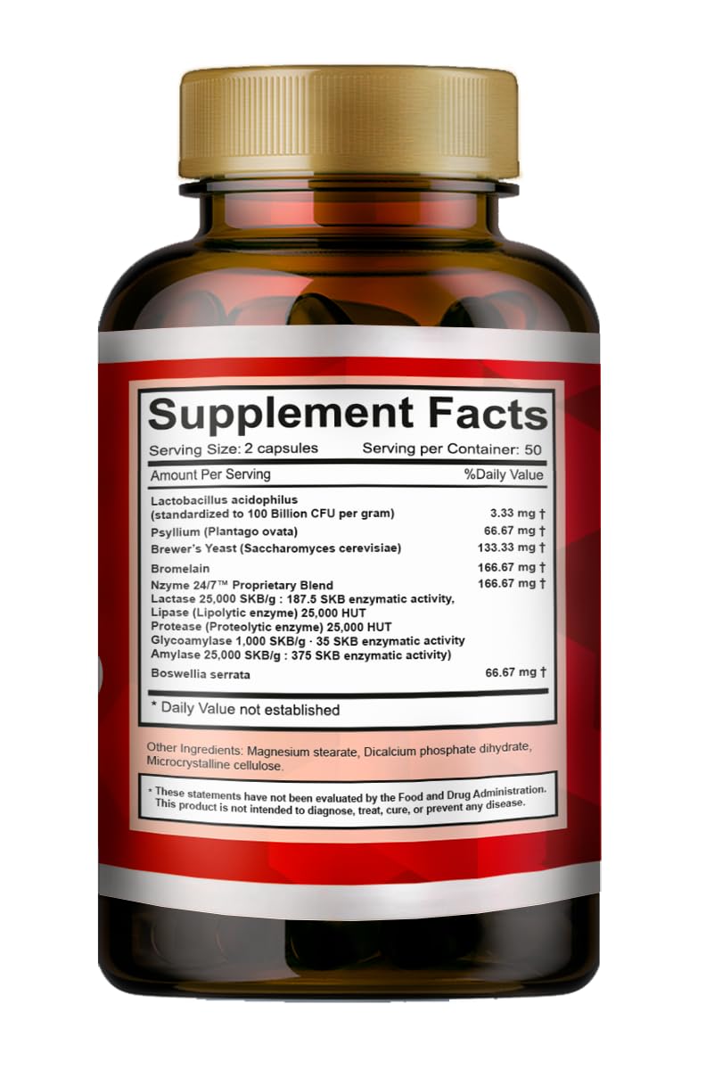 VITAMISAN Complément Alimentaire Multi-Enzymes 100 Caps avec capsules