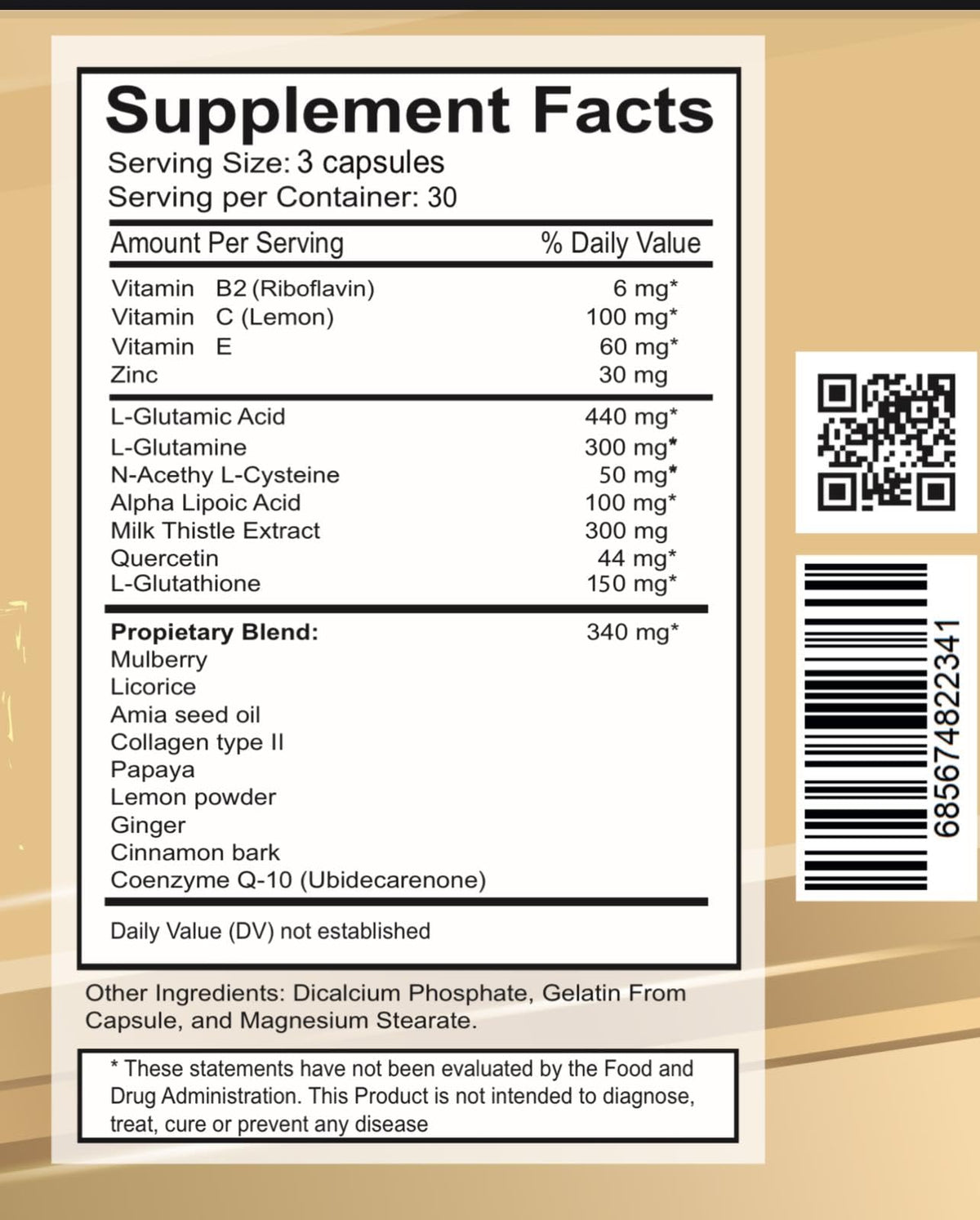 VITAMISAN Glutathione Liposomal capsules sur fond blanc