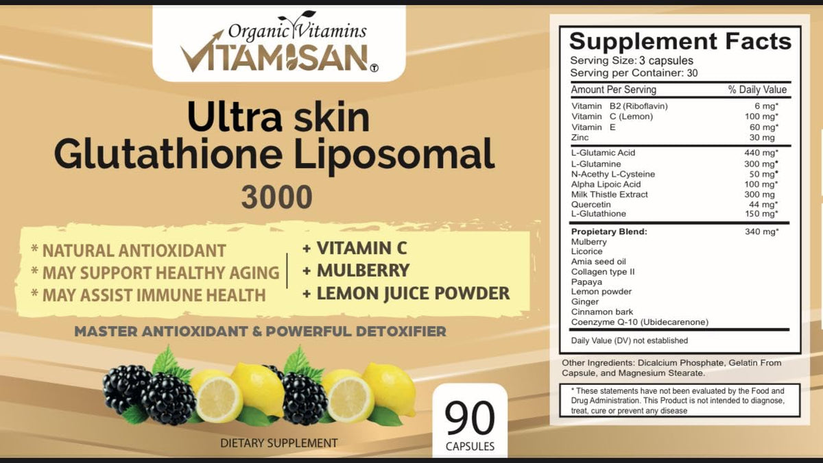 VITAMISAN Glutathione Liposomal emballage et capsules