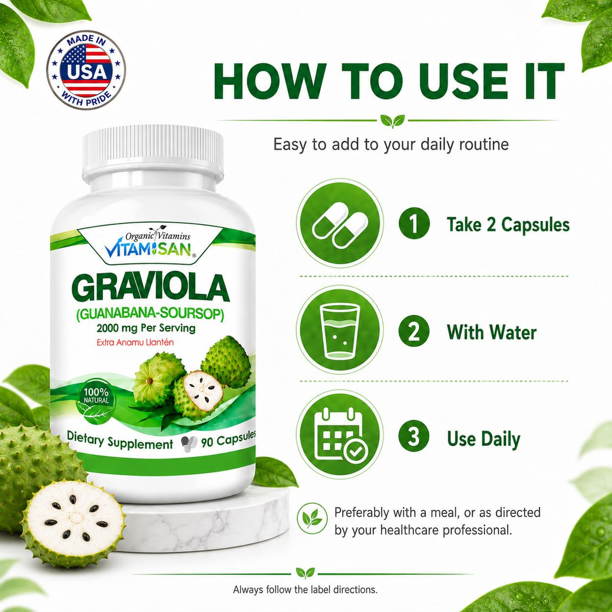 VITAMISAN Graviola Soursop Extract nutritional information