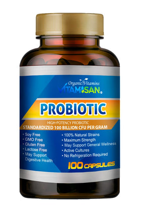 VITAMISAN Probiotiques 100 capsules ouvertes avec quelques capsules