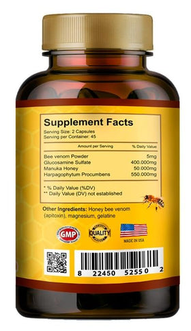 VITAMISAN Venin d'Abeille 90 Capsules étiquette et détails