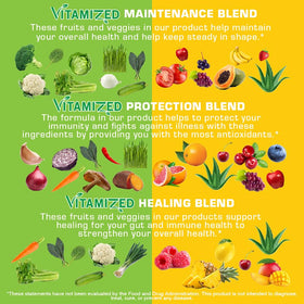 VITAMIZED 38 fruits et légumes capsules en main
