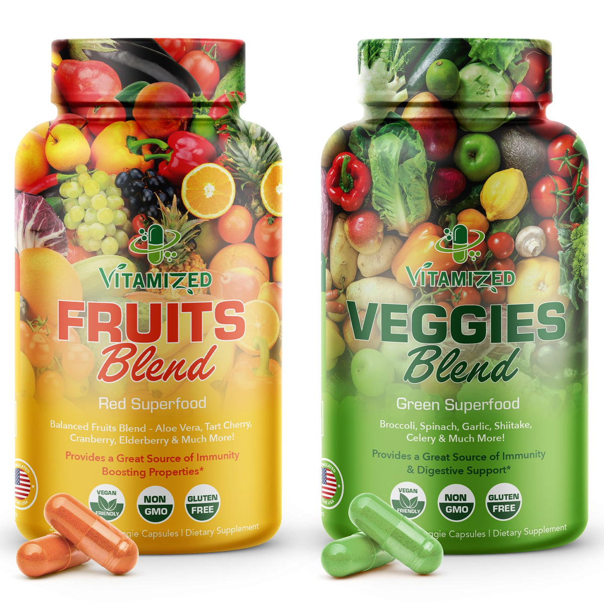 VITAMIZED complément alimentaire 38 fruits et légumes capsules vue de face