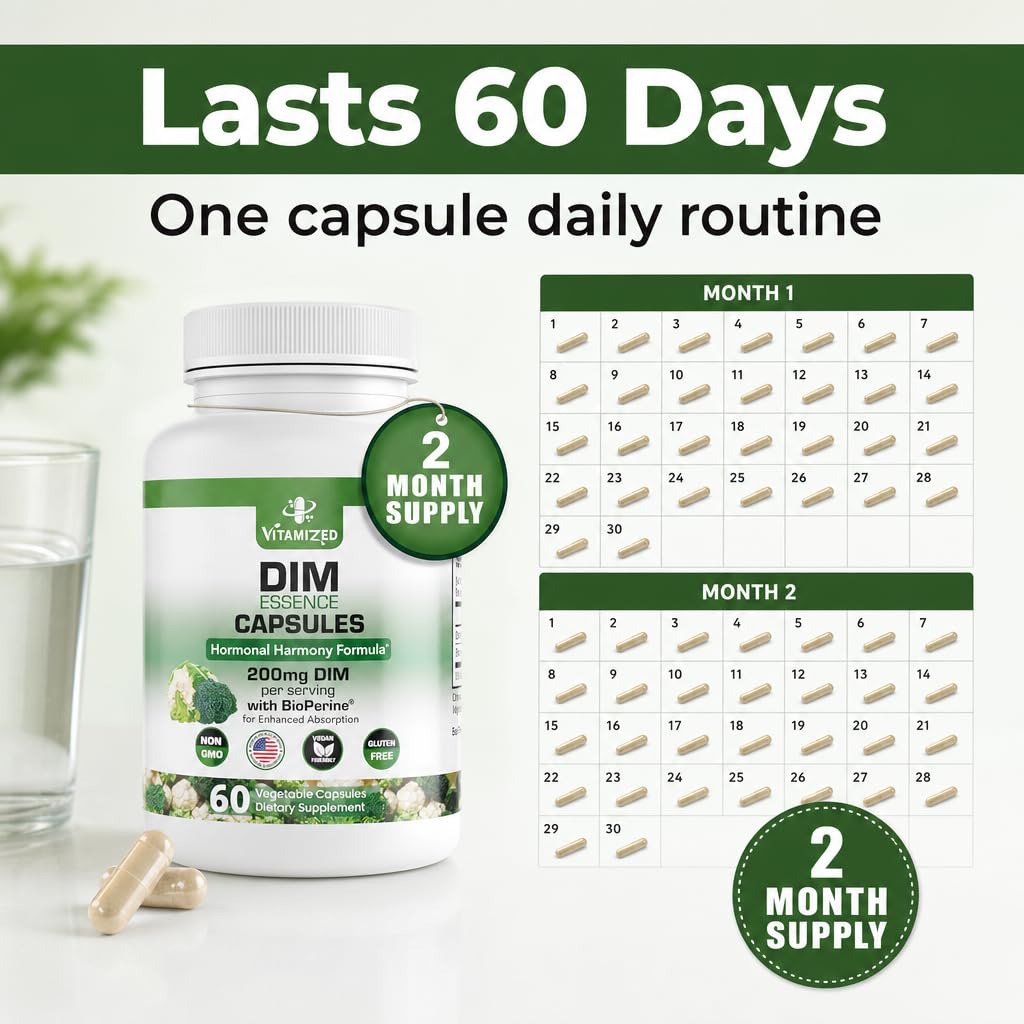 VITAMIZED Complément Alimentaire DIM 200mg - Capsules sur une table