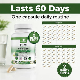VITAMIZED Complément Alimentaire DIM 200mg - Capsules sur une table