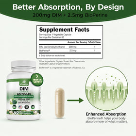 VITAMIZED Complément Alimentaire DIM 200mg - Flacon ouvert avec capsules