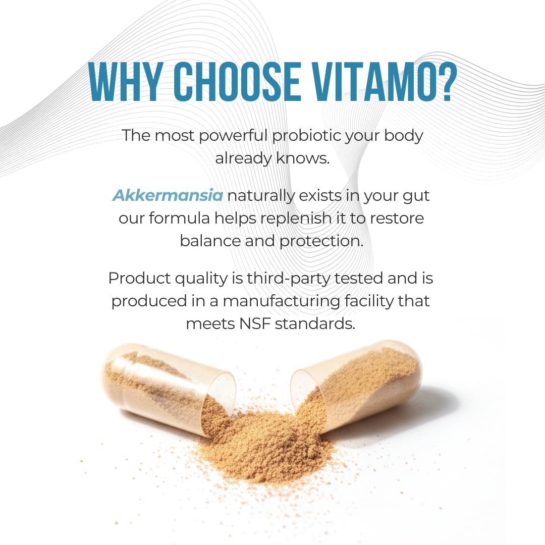 Vitamo complément probiotique avec capsules ouvertes
