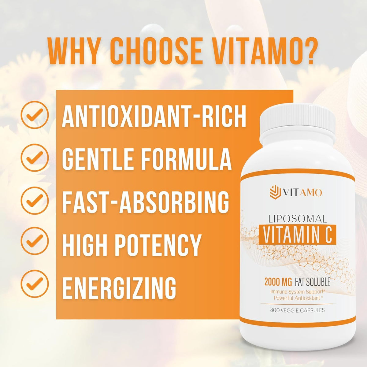 Vitamo Liposomal Vitamine C 2000mg 300 capsules - utilisation en contexte