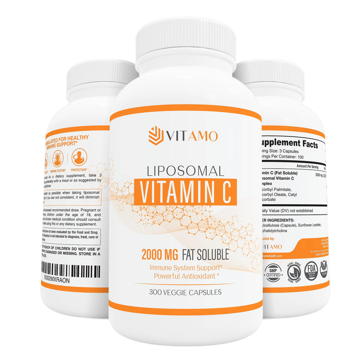 Vitamo Liposomal Vitamine C 2000mg 300 capsules - vue de face