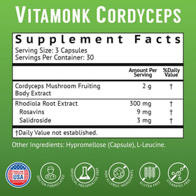 VitaMonk Capsules de Champignon Cordyceps 2000mg en situation de prise
