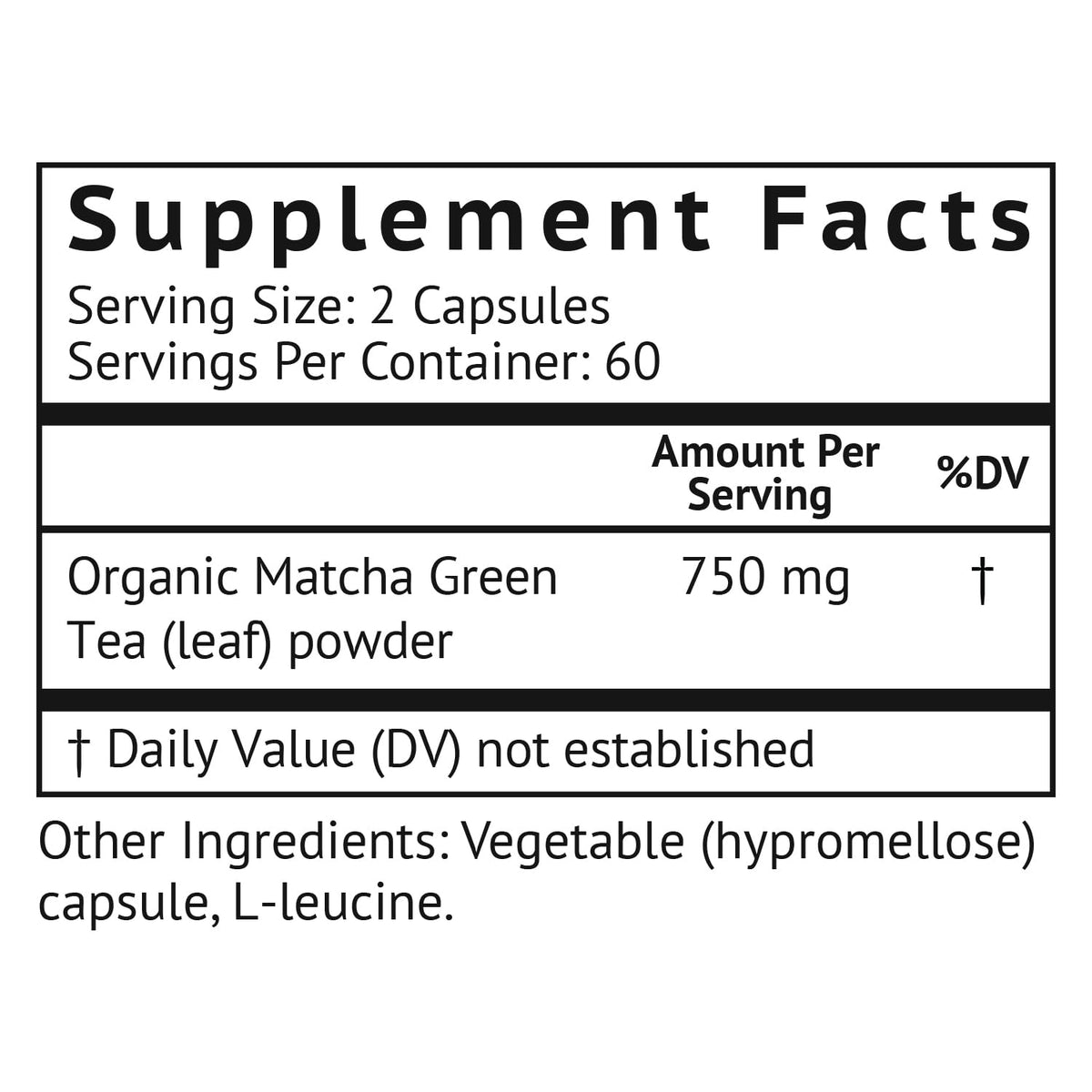 VitaMonk gélules de Matcha Bio avec étiquette et dosage