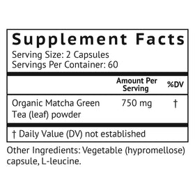 VitaMonk gélules de Matcha Bio avec étiquette et dosage