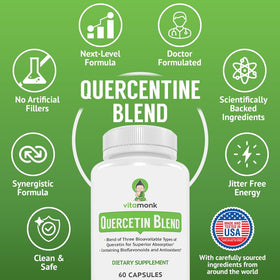 VitaMonk Quercétine 500mg capsules végétales ouvertes
