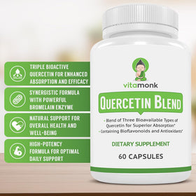 VitaMonk Quercétine 500mg emballage avec informations nutritionnelles