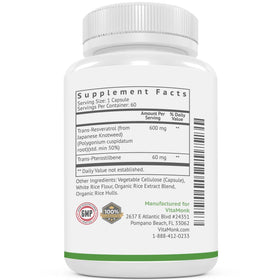 VitaMonk Resvératrol avec des ingrédients naturels