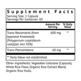 VitaMonk Resvératrol Ptérostilbène - étiquette du produit